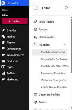 Cómo importar template kits de Elementor, paso 1