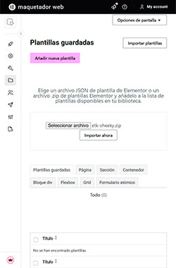 Cómo importar template kits de Elementor, paso 3