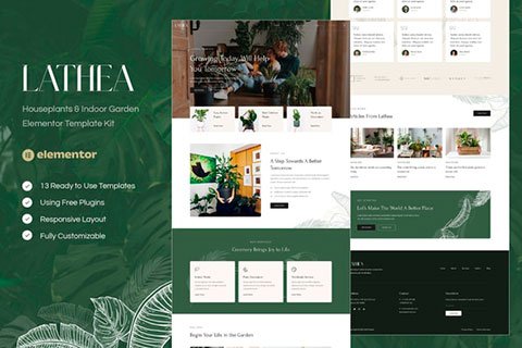 Lathea - Houseplants & Indoor Garden Elementor Template Kit