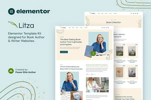 Litza Book Author & Writer Elementor Template Kit