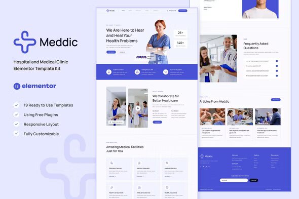 Meddic Hospital and Medical Clinic Elementor Template Kit